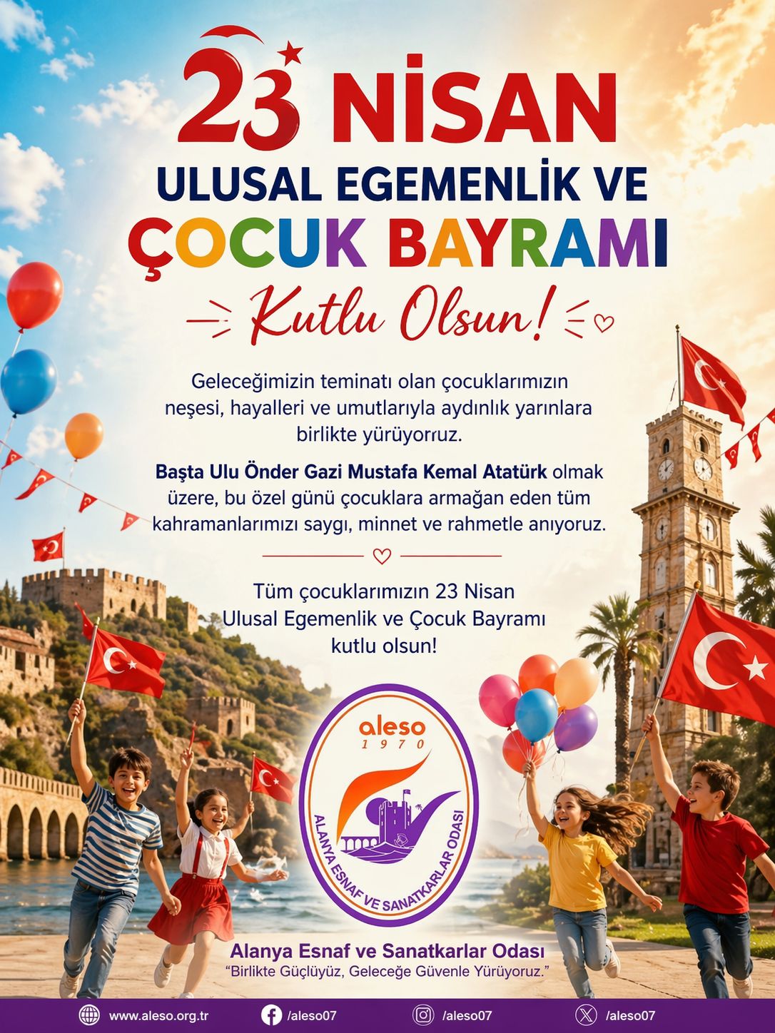 23 Nisan Ulusal Egemenlik ve Çocuk Bayramı Kutlama Mesajı